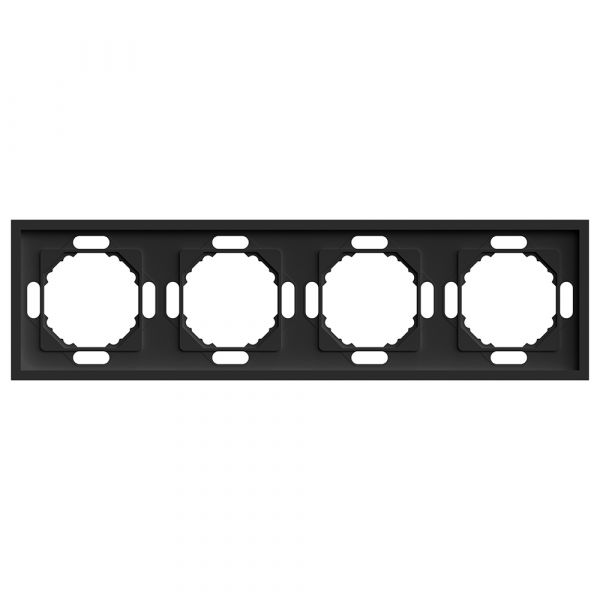 Рамка 4-местная, Эмили,, черный уголь, soft touch