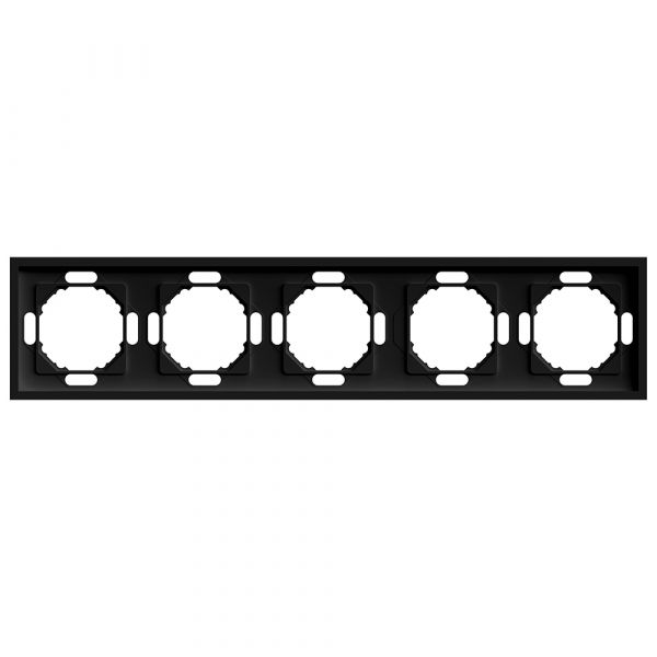 Рамка 5-местная, Эмили,, черный уголь, soft touch