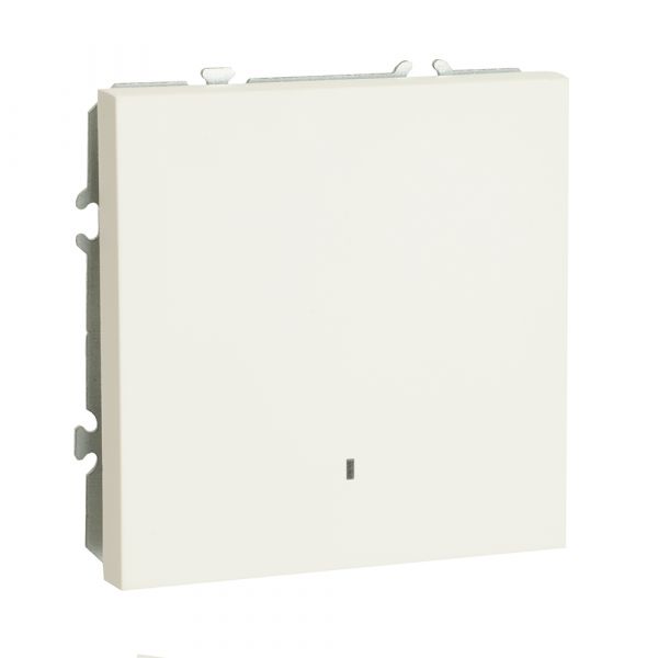 Выключатель 1-клавишный c индикатором (механизм), 250В, 10А, серия Эмили,белый фарфор soft touch