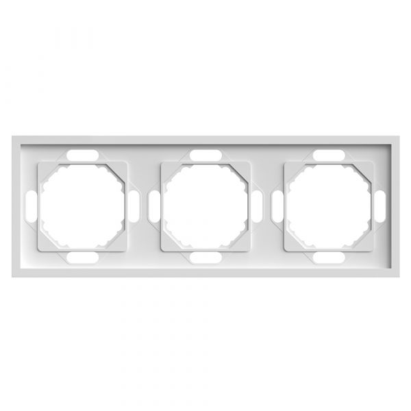 Рамка 3-местная, Эмили,, белый фарфор, soft touch