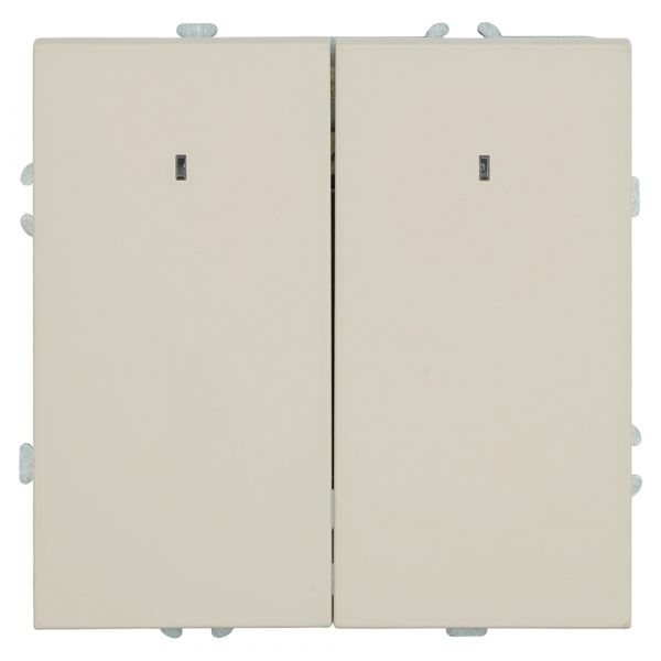 Выключатель 2-клавишный c индикатором (механизм) 250В 10А кашемир soft touch серия Эмили STEKKER