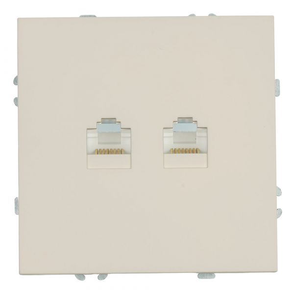 Розетка компьютерная 2-местная RJ-45 (механизм) кашемир soft touch серия Эмили STEKKER