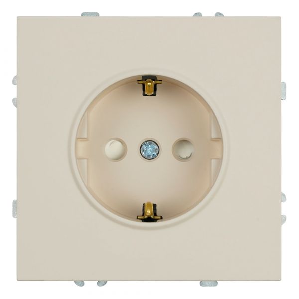 Розетка 1-местная с защитной шторкой с/з (механизм) 250В 16А кашемир soft touch серия Эмили STEKKER