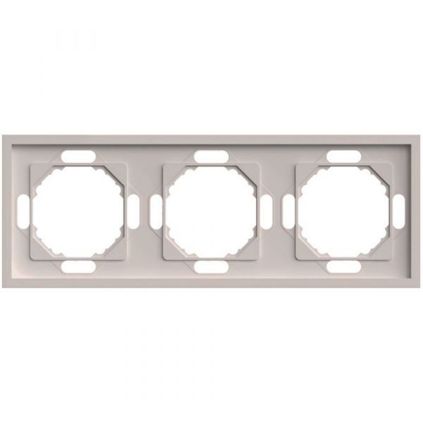 Рамка 3-местная,пластик РС,кашемир soft touch серия Эмили STEKKER