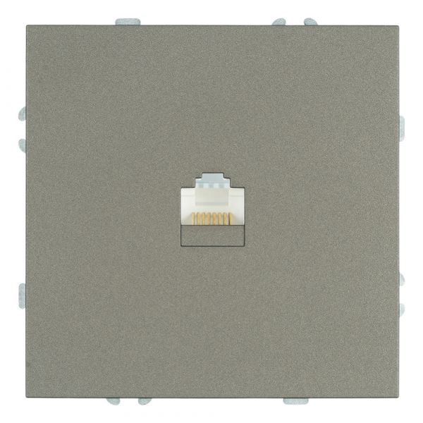 Розетка компьютерная 1-местная RJ-45 (механизм) антрацит soft touch серия Эмили STEKKER