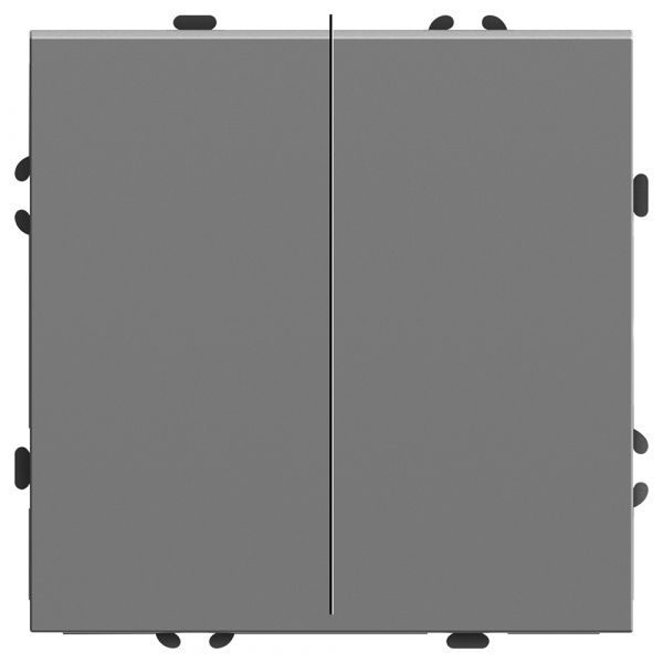 Переключатель 2-клавишный (механизм), 250В, 10A, серия Эмили, платиново-серый, soft touch STEKKER