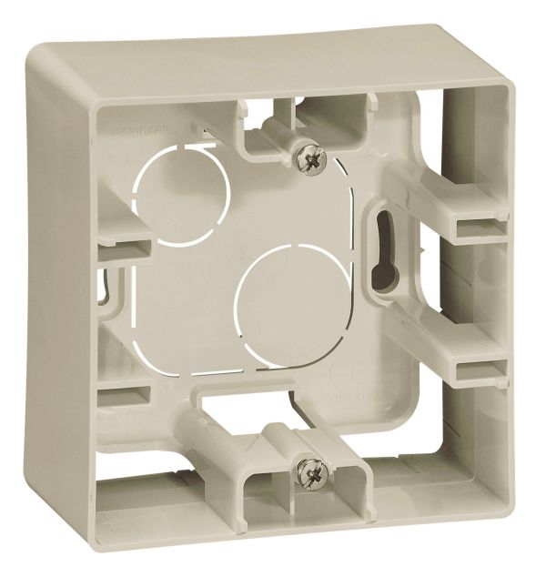 Коробка для накладного монтажа 1-местная слоновая кость ETIKA