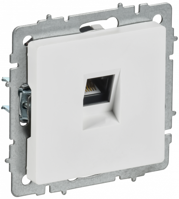 BRITE Розетка компьютерная RJ45 кат.5E РК10-БрАБ арктический белый IEK