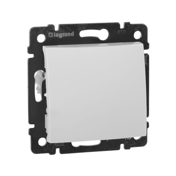 Выключатель 1-клавишный 10А безвинтовое крепление белый VALENA