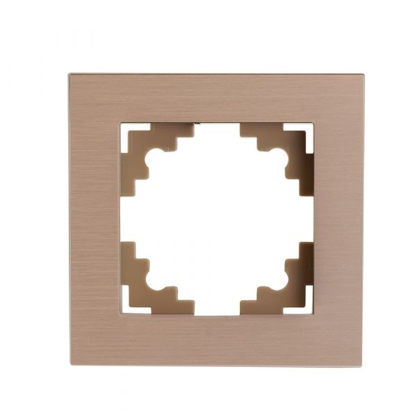 Рамка одноместная металл серия Катрин шампань STEKKER