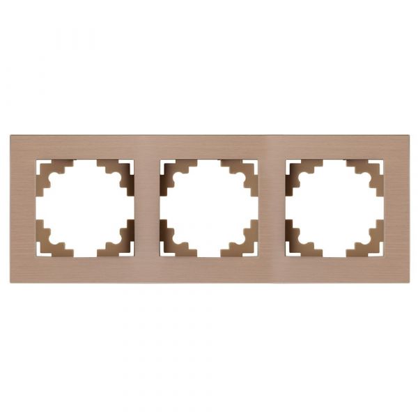Рамка 3-местная металл серия Катрин шампань STEKKER