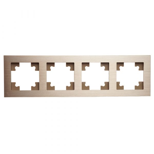 Рамка 4-местная металл серия Катрин шампань STEKKER