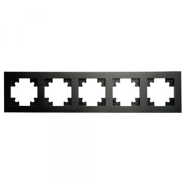 Рамка 5-местная металл серия Катрин черный STEKKER