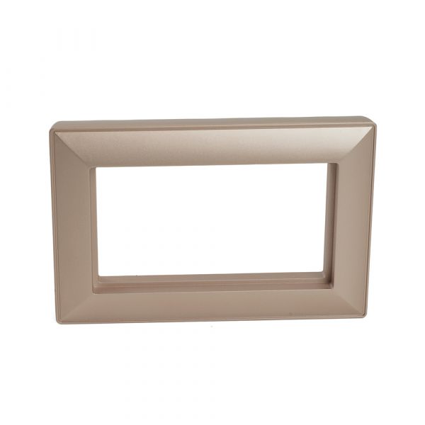 Рамка двухместная без перемычки серия Катрин пластик шампань STEKKER