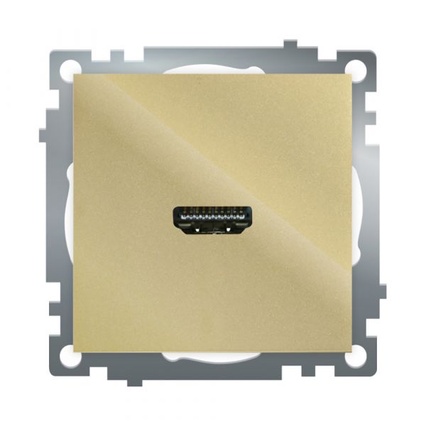Розетка HDMI 2.1 Type A (механизм) серия Катрин золото STEKKER