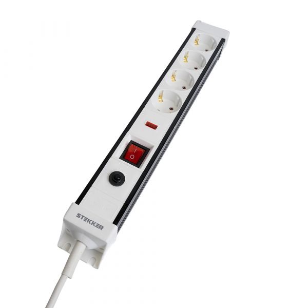 Фильтр сетевой 4-местный с/з 3x1 мм2 1,8 м 250 В 16 А белый HM22-41-02