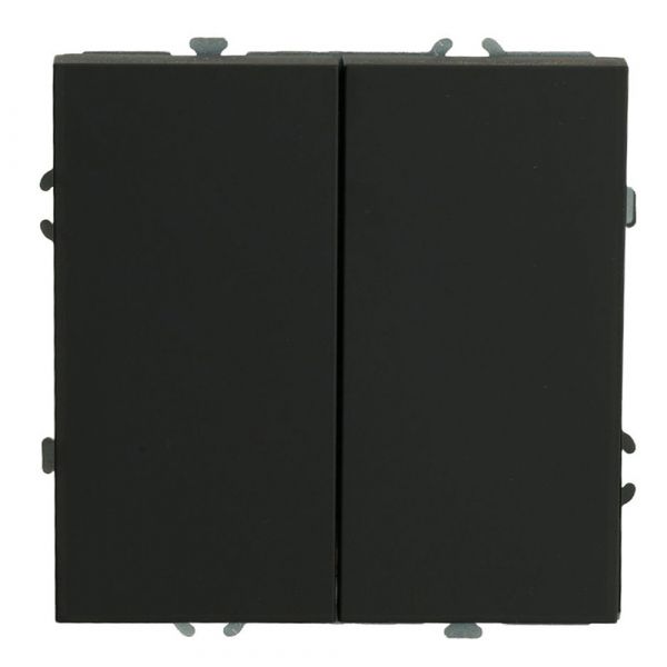 Переключатель перекрестный двухклавишный (механизм) 250В 10А черный уголь soft touch серия Эмили STEKKER