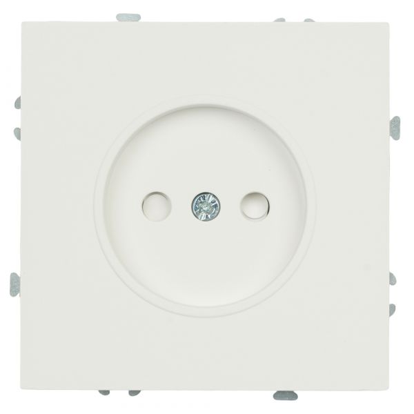 Розетка 1-местная с з/ш б/з (механизм) СЗК 250В 16А белый фарфор soft touch серия Эмили STEKKER