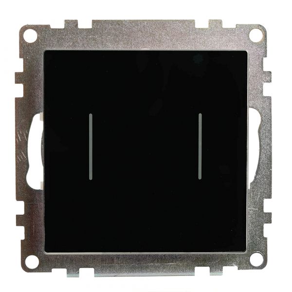 Выключатель 2-клавишный сенсорный (механизм) 250В 5А серия Катрин черный STEKKER