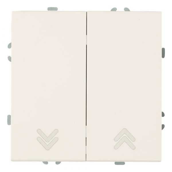 Выключатель двухклавишный самовозвратный (механизм) 250В 10А белый фарфор soft touch серия Эмили STEKKER