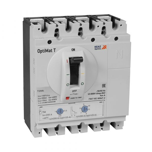 Выключатель автоматический защиты двигателя OptiMat T250L M-M 250 A 3P