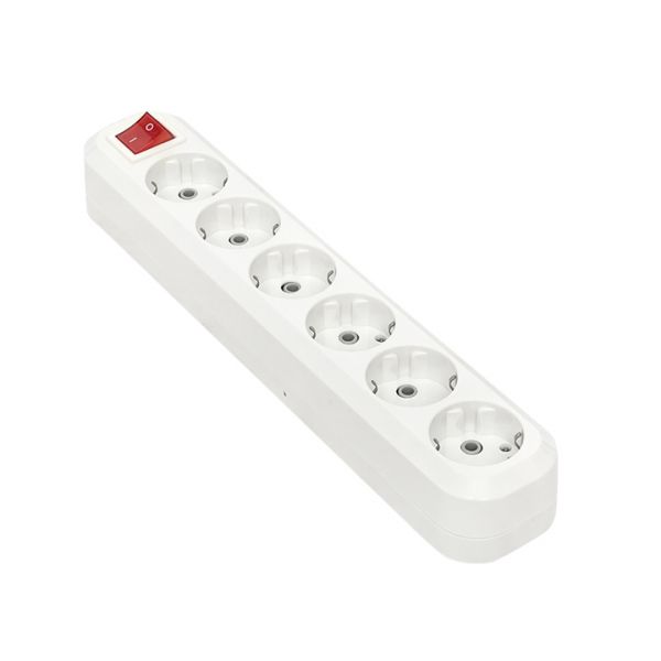 Колодка 6 гнезд с заземлением с выключателем 16А Эксперт