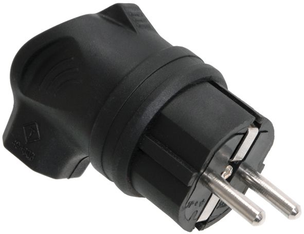 Вилка угловая каучук 16А 2Р+E IР44 ОМЕГА