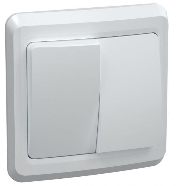 VEGA Выключатель 2-клавишный 10А ВС10-2-0-ВБ белый GENERICA