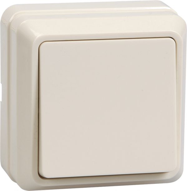 OKTAVA Выключатель 1-клавишный для открытой установки 10А ВС20-1-0-ОКм кремовый GENERICA