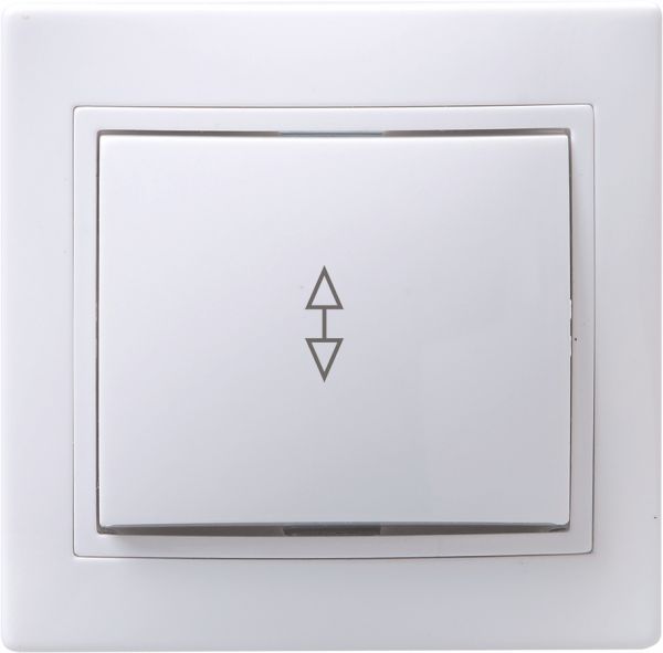 KVARTA Выключатель 1-клавишный проходной 10А ВСп10-1-0-КБ белый GENERICA