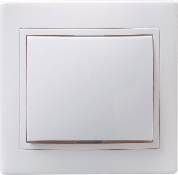 KVARTA Выключатель 1-клавишный 10А ВС10-1-0-КБ белый GENERICA