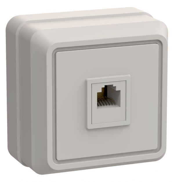 OKTAVA Розетка 1-местная телефонная RJ11 для открытой установки РТ20-ОКм кремовый GENERICA