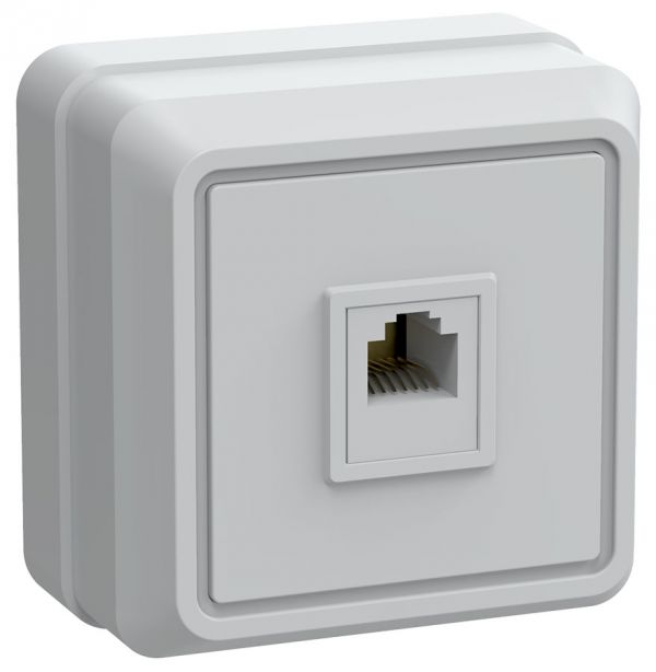 OKTAVA Розетка 1-местная телефонная RJ11 для открытой установки РТ20-ОБ белый GENERICA