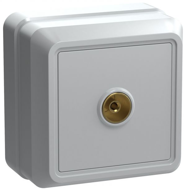 OKTAVA Розетка 1-местная TV для открытой установки РТВ20-ОБ белый GENERICA