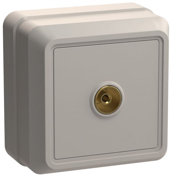 OKTAVA Розетка 1-местная TV для открытой установки РТВ20-ОКм кремовый GENERICA