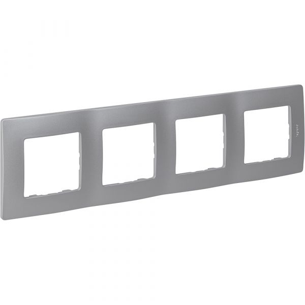 Рамка 4-местная алюминий ETIKA