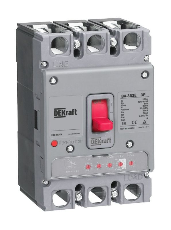 Силовой автоматический выключатель с электронным расцепителем 3P 32А 70кА ВА-353E