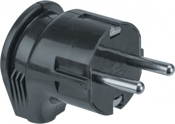 Вилка Navigator угловая с заземлением черная 61 363 NCA-PL04-16A-E-BL