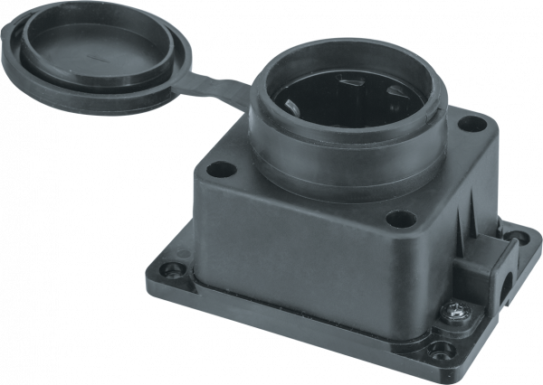 Розетка 61 370 NCA-BLR1-01-16A-E-IP44-BL настенная с заземлением черная каучук