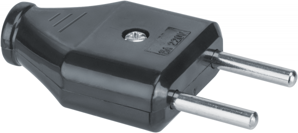 Вилка прямая б/з 6А черная