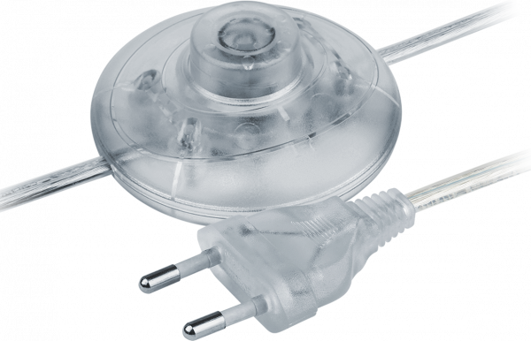 Шнур NPS-FS01-170-2x0.5-TR 1.7м с выключателем прозрачный