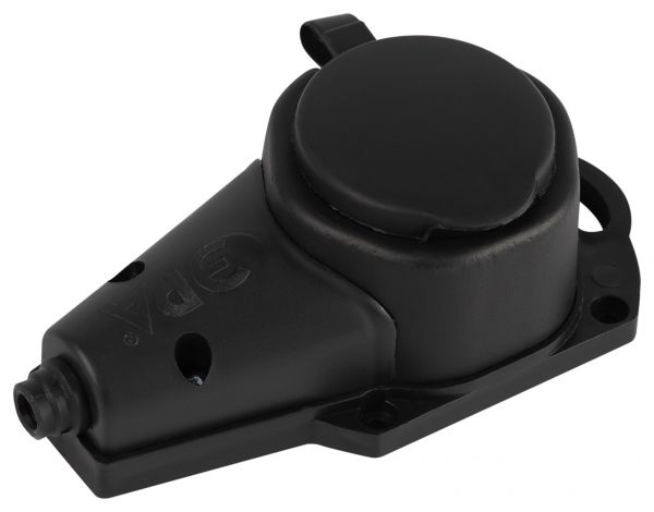 Колодка каучуковая с заземлением 1 розетка 16A IP44 черная KX-1e-B-IP44