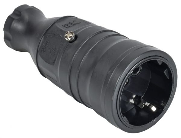 Розетка переносная РБп14-1-0м IP20 черная OMEGA