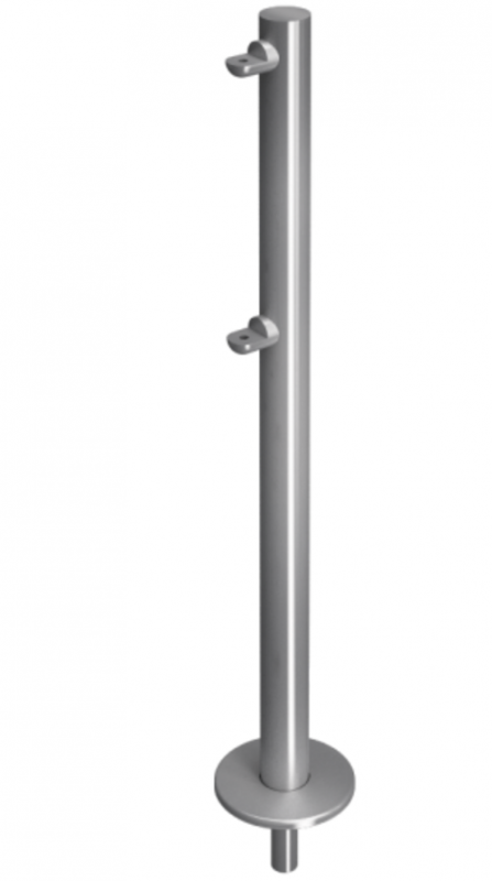 Стойка ограждения съемная односторонняя с 2-мя полупетлями под поворотную створку или секцию