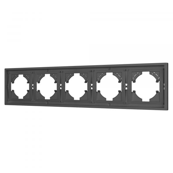 Рамка пластиковая FRM-TENDO-SFPL-5-GR, Серый, 5 постов