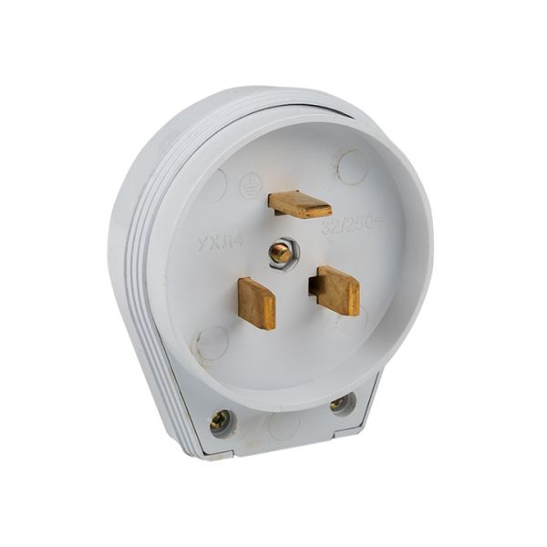 Вилка для разъема РШ-ВШ 32А 250В 2P+PE пластиковая бел.