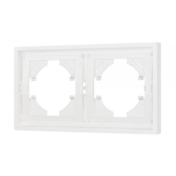 Рамка пластиковая FRM-TENDO-SFPL-2-WH, Белый, 2 поста