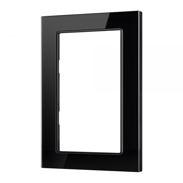Рамка 1 пост для двойной розетки стеклянная FRM-GLARE-GS-D-BK (ARL, черная)