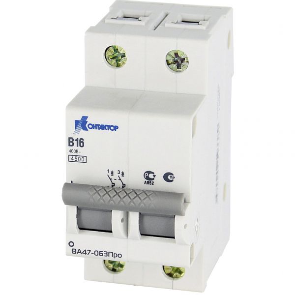 Выключатель автоматический двухполюсный 32А В ВА47-063Про 4.5kA