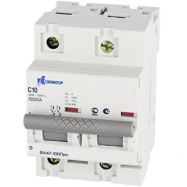 Выключатель автоматический двухполюсный 16А С ВА47-100Про 10kA